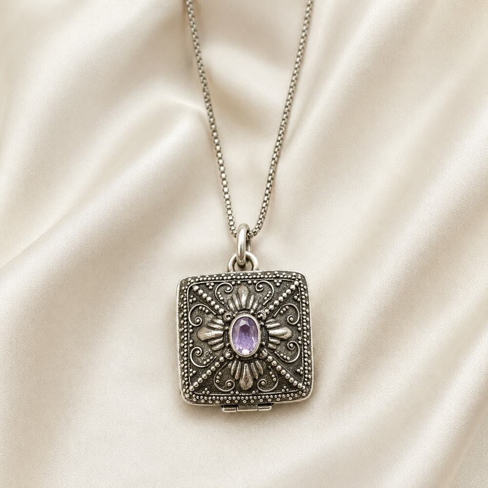 Olivia Rodrigo 925 Sterling Silver Amethyst Locket